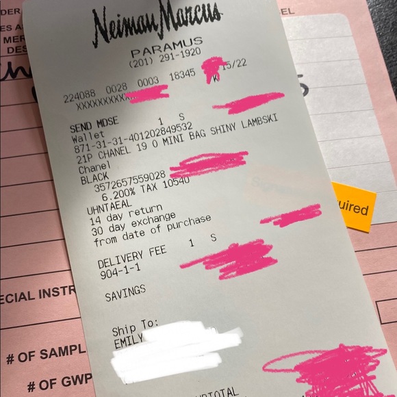 ❌SOLD❌ ❤️Host Pick!🥳 CHANEL 22P Black Lambskin 19 WOC bag - NEW with RECEIPT - Picture 16 of 17